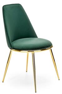 Zielone welurowe krzesło tapicerowane - Gasso