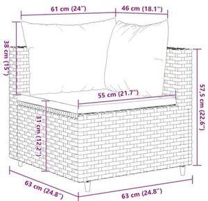 Zestaw Mebli Ogrodowych Komplet Wypoczynkowy Z Poduszkami 9-Częściowy Czarny Rattan Na Taras Balkon Ogród