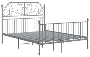 Rama łóżka, szara, metalowa, 140 x 200 cm