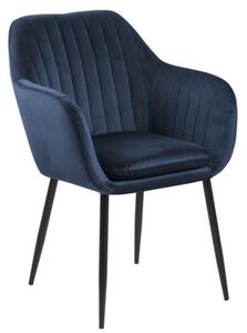 Krzesło tapicerowane Emilia Velvet deep blue/black