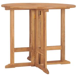 Składany stół ogrodowy, Ø90x75 cm, lite drewno tekowe