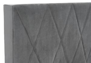 Łóżko tapicerowane 140x200 Ivo szare z pojemnikiem oraz drewnianym stelażem