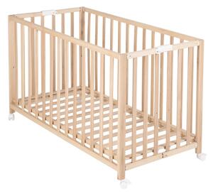 Naturalne łóżeczko na kółkach 60x120 cm Fold up – Roba