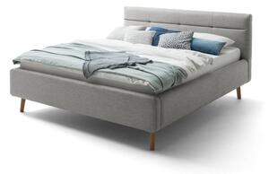Szare tapicerowane łóżko dwuosobowe ze schowkiem i stelażem 160x200 cm Lotte – Meise Möbel