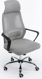 Szary obrotowy fotel biurowy do komputera - Fisan
