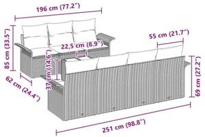 Zestaw Mebli Ogrodowych Komplet Wypoczynkowy Z Poduszkami 8-Częściowy Beżowy Rattan Na Taras Balkon Ogród