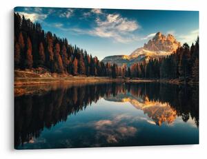 Obraz - Alpy, Włochy, Dolomity, Lago Antorno (70x50 cm)