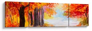 Obraz - Obraz olejny, kolorowa jesień (170x50 cm)