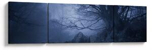 Obraz ciemnego lasu (170x50 cm)