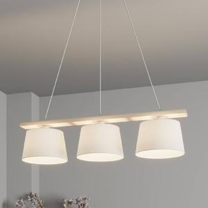 Euluna Lampa żyrandol Szwecja, antyczny biały/biały, tkanina, drewno, 3-punktowa