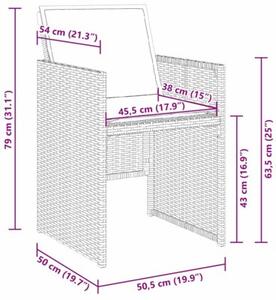 Zestaw Mebli Ogrodowych Komplet Jadalniany 5-Częściowy Beżowy Rattan Na Taras Balkon Ogród