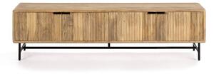 Szafka pod TV z litego drewna mango w naturalnym kolorze 190x50x40 cm Mundra – MOME