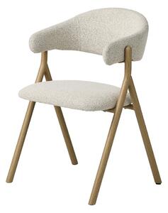 Kremowy/w naturalnym kolorze tapicerowany fotel jadalniany z podłokietnikami Frances – Unique Furniture