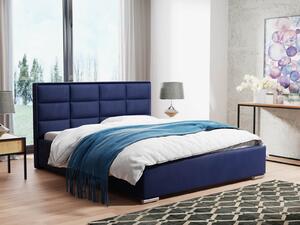 Łóżko tapicerowane 120x200 Fancy 1 niebieski welur z pojemnikiem na pościel