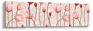 Obraz - Różowe tulipany (170x50 cm)
