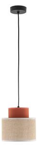 TK Lighting Lampa wisząca Duo, Ø 20 cm, rdzawy brąz/naturalny brąz, juta