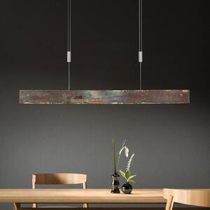 Lampa wisząca LED Quitani Malu, oksydowane złoto, długość 100 cm