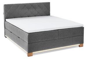 Szare łóżko boxspring ze schowkiem 180x200 cm Messina – Meise Möbel