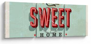 Obraz - Home sweet home (z zegarem) (90x30 cm)