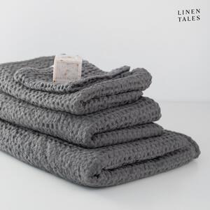 Ciemnoszare ręczniki zestaw 3 szt. Honeycomb – Linen Tales