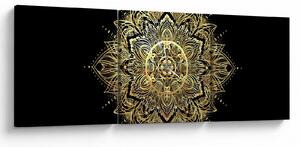 Obraz - Mandala bogactwa (z zegarem) (90x30 cm)