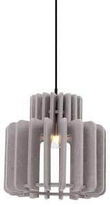 Retro Lampa Wisząca Czarna z Abażurem Taupe - Felt