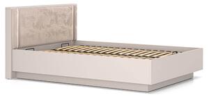 MebleMWM Łóżko z pojemnikiem SOPHIE 31 | 140x200 | Oświetlenie LED | Welur | Kaszmir