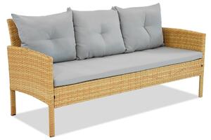Sofa trzyosobowa z technorattanu Bari Garden Point beżowa