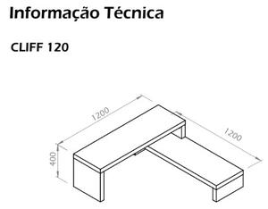 Biały stolik regulowany pod TV TemaHome Cliff Walnut