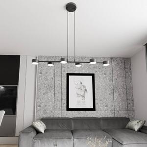 Reflektor sufitowy, Megara, długość 80 cm, metal, 6-punktowa. Megara EMIBIG LIGHTING, możliwość ściemniania, czarny, salon / jadalnia, metal, nowoczesny