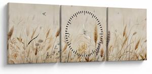 Obraz - Dzika łąka (z zegarem) (90x30 cm)
