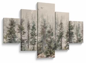 Obraz - Pine forest I., aquarel (125x70 cm)