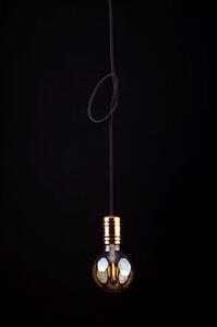 Lampa wisząca Cable - czarny przewód, miedziana oprawa