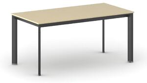 Stół konferencyjny do biura PRIMO INVITATION, 160x80 cm, czarna podstawa, brzoza