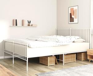 Białe metalowe łóżko 200x200 cm - Romaxo