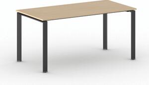 Stół konferencyjny do biura PRIMO INFINITY, 160x80 cm, czarna podstawa, buk