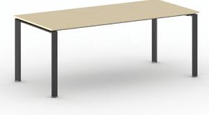 Stół konferencyjny do biura PRIMO INFINITY, 200x90 cm, czarna podstawa, brzoza