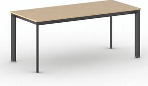Stół konferencyjny do biura PRIMO INVITATION, 180x80 cm, czarna podstawa, buk