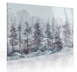 Obraz na szkle - Pine forest II, aquarel (70x50 cm)