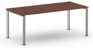 Stół konferencyjny do biura PRIMO INFINITY, 200x90 cm, szaro-srebrna podstawa, czereśnia