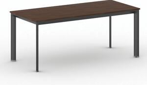 Stół konferencyjny do biura PRIMO INVITATION, 180x80 cm, czarna podstawa, orzech
