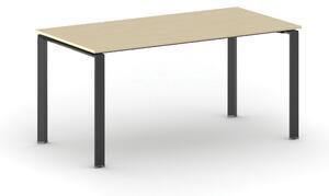 Stół konferencyjny do biura PRIMO INFINITY, 160x80 cm, czarna podstawa, brzoza