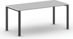 Stół konferencyjny do biura PRIMO INFINITY, 180x90 cm, czarna podstawa, szary
