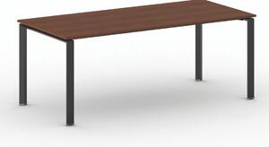 Stół konferencyjny do biura PRIMO INFINITY, 200x90 cm, czarna podstawa, czereśnia