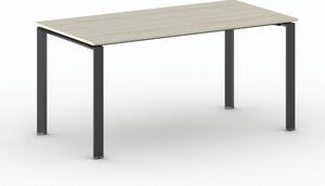 Stół konferencyjny do biura PRIMO INFINITY, 160x80 cm, czarna podstawa, dąb naturalny