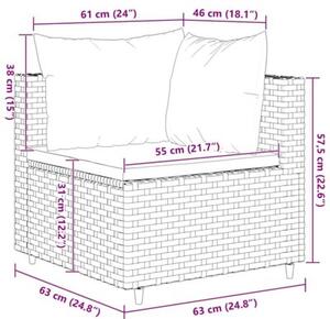 Zestaw Mebli Ogrodowych Komplet Wypoczynkowy Z Poduszkami 5-Częściowy Szary Rattan Na Taras Balkon Ogród