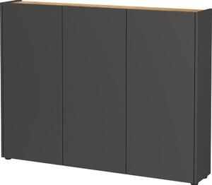Antracytowa szafka w dekorze dębu 138x105x25 cm Libbiano – Germania