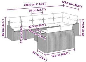 Zestaw Mebli Ogrodowych Komplet Wypoczynkowy Z Poduszkami 9-Częściowy Czarny Rattan Na Taras Balkon Ogród