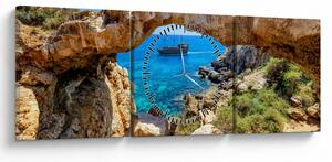 Obraz - Cape Greco (z zegarem) (90x30 cm)