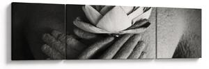 Obraz - Lotos w rękach Buddy (170x50 cm)
